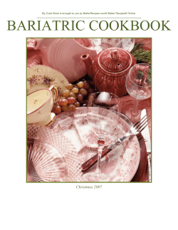 BARIATRIC COOKBOOK Christmas 2007