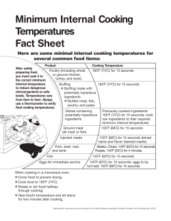 Minimum Internal Cooking Temperatures Fact Sheet