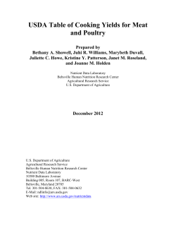 USDA Table of Cooking Yields for Meat and Poultry