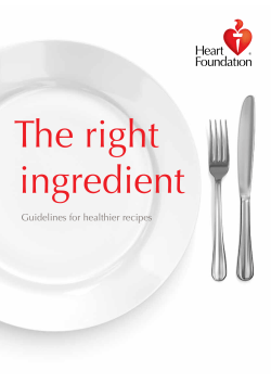 The right ingredient Guidelines for healthier recipes