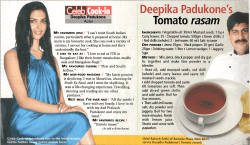 Deepika Padukone's rasam Celeb Cook-in