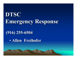 DTSC Emergency Response (916) 255 -