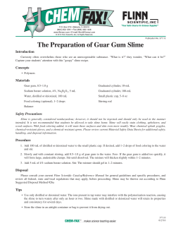 The Preparation of Guar Gum Slime Introduction