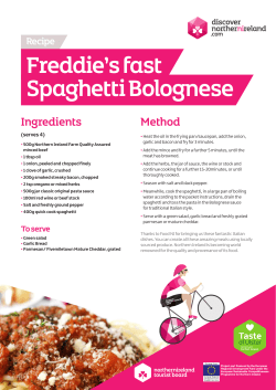 Freddie’s fast Spaghetti Bolognese Ingredients Method