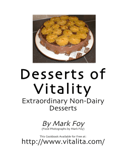 Desserts of Vitality By Mark Foy Extraordinary Non-Dairy