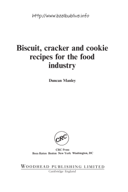 Biscuit, cracker and cookie recipes for the food industry