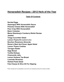 —2012 Herb of the Year Horseradish Recipes