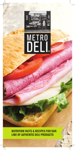 NUTRITION FACTS &amp; RECIPES FOR OUR LINE OF AUTHENTIC DELI PRODUCTS