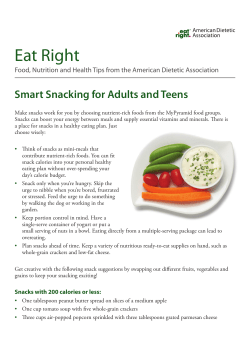 Eat Right Smart Snacking for Adults and Teens