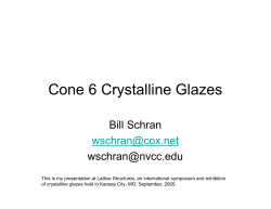Cone 6 Crystalline Glazes Bill Schran