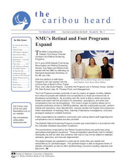 T NMU's Retinal and Foot Programs Expand