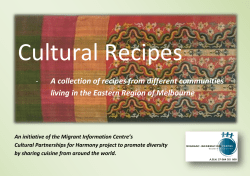 Cultural Recipes  - A collection of recipes from different communities