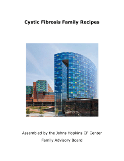 Cystic Fibrosis Family Recipes Assembled by the Johns Hopkins CF Center