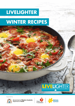 LIVELIGHTER WINTER RECIPES Supported by