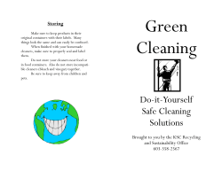 Green Cleaning Storing