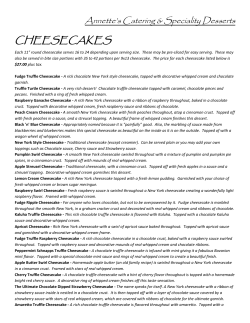 CHEESECAKES Annette’s Catering &amp; Speciality Desserts