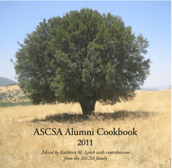 ASCSA Alumni Cookbook 2011 Edited by Kathleen M. Lynch with contributions