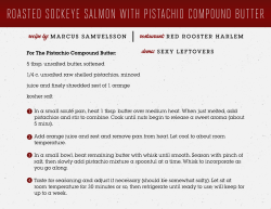 ROASTED SOCKEYE SALMON WITH PISTACHIO COMPOUND BUTTER recipe by: restaurant: demo: