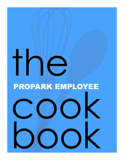 the cook book PROPARK EMPLOYEE