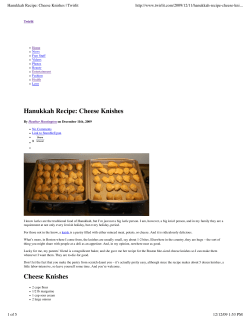 Hanukkah Recipe: Cheese Knishes | Twirlit