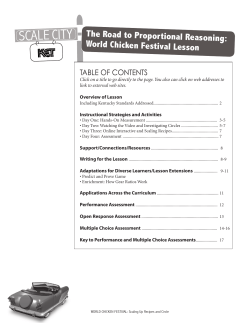SCALE CITY The Road to Proportional Reasoning: World Chicken Festival Lesson