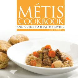 Métis Cookbook and Guide to Healthy Living