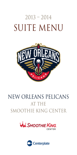 Suite Menu  New Orleans Pelicans 2013 – 2014