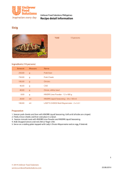 Recipe detail information Sisig Ingredients (10 persons)
