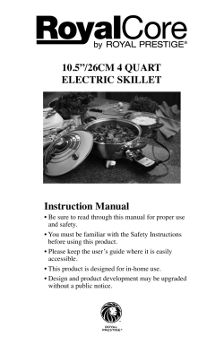 10.5”/26CM 4 QuarT ElECTriC SkillET instruction Manual