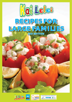 RECIPES FOR LARGE FAMILIES 2ND EDITION