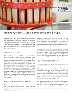 Behind Quince &amp; Apple’s Preserves and Syrups