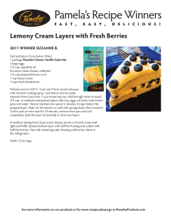 Pamela’s Recipe Winners Lemony Cream Layers with Fresh Berries