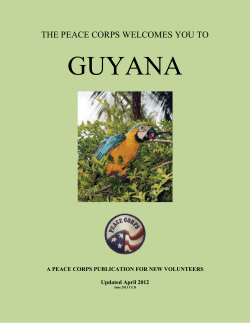 GUYANA THE PEACE CORPS WELCOMES YOU TO