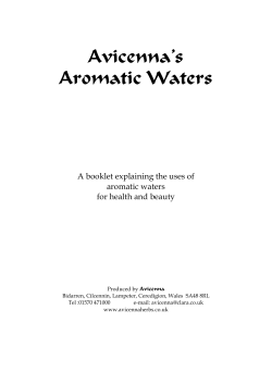 Avicenna’s Aromatic Waters  A booklet explaining the uses of