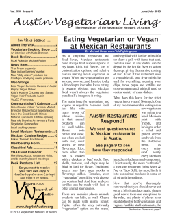 Austin Vegetarian Living Eating Vegetarian or Vegan at Mexican Restaurants