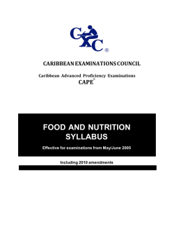 FOOD AND NUTRITION SYLLABUS  CAPE