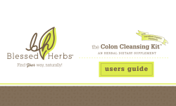 Colon Cleansing Kit users guide  the