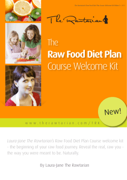 Course Welcome Kit Raw Food Diet Plan The New!