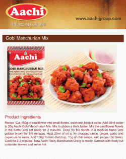 Gobi Manchurian Mix www.aachigroup.com Product Ingredients