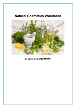 Natural Cosmetics Workbook  By Laura Carpenter MNIMH