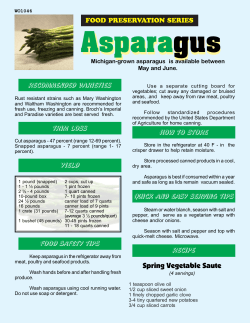 Asparagus Aspara gus RECOMMENDED VARIETIES