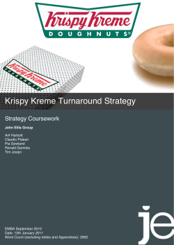 Krispy Kreme Turnaround Strategy Strategy Coursework