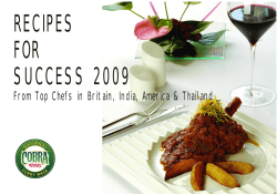 RECIPES FOR SUCCESS 2009 From Top Chefs in Britain, India, America &amp; Thailand
