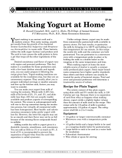 Making Yogurt at Home Y
