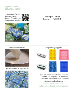 Catalog of Classes Summer – Fall 2013 Learn to Make Soap Soapmaking Supplies
