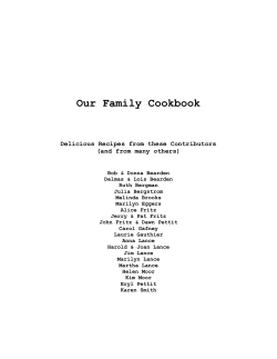 Our Family Cookbook  Delicious Recipes from these Contributors  (and from many others) 