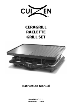 CERAGRILL RACLETTE GRILL SET Instruction Manual