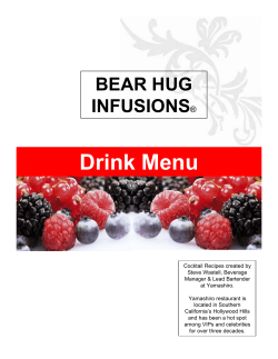 Drink Menu BEAR HUG INFUSIONS ®