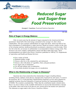 Reduced Sugar and Sugar-free Food Preservation Role of Sugar in Energy Balance
