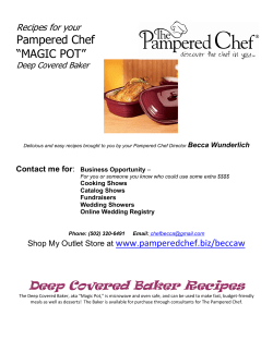 Deep Covered Baker Recipes  Pampered Chef “MAGIC POT”